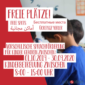 Freie Plätze in der vorschulischen Sprachförderung